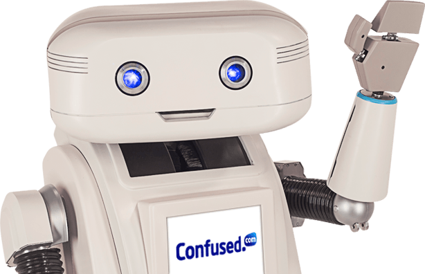 Confused dot com mascot 1 ӢȃrWվConfused.comLogoͿͨ
